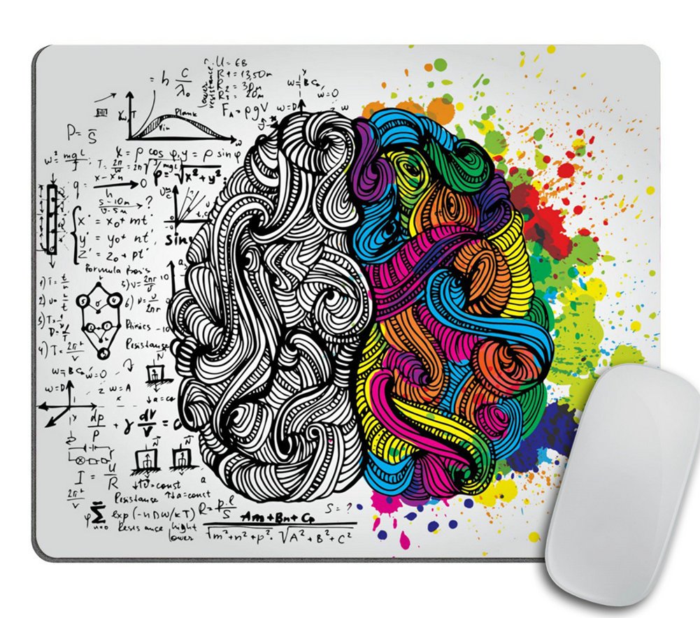 Mouse Pad Brain Desk Accessories Mousepad Office Decor Office Desk Accessories Office Office Supplies Office Accessories Rubber Color (Left and Right Brain)