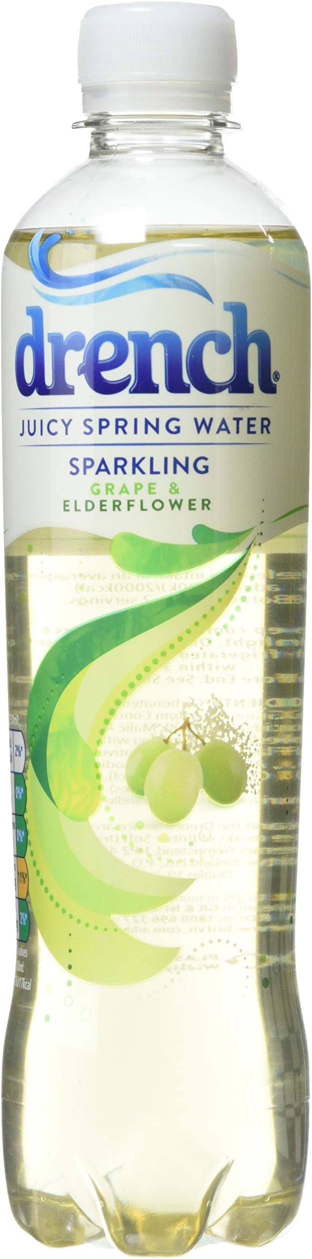 Drench Sparkling Grapefruit and Elderflower Juicy Spring Water,500ml (Pack of 12)