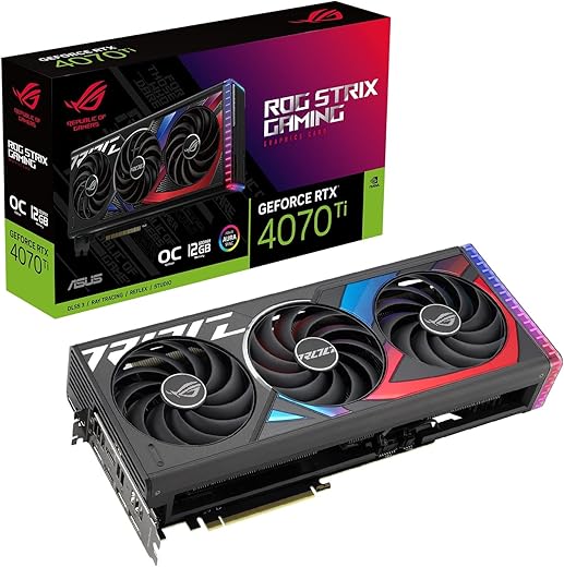 ASUS Rog Strix Nvidia Geforce RTX 4070 Ti Oc Edition Gaming Graphics Card (Pcie 4.0,12Gb Gddr6X,Hdmi 2.1A,Displayport 1.4A),pci_e_x4