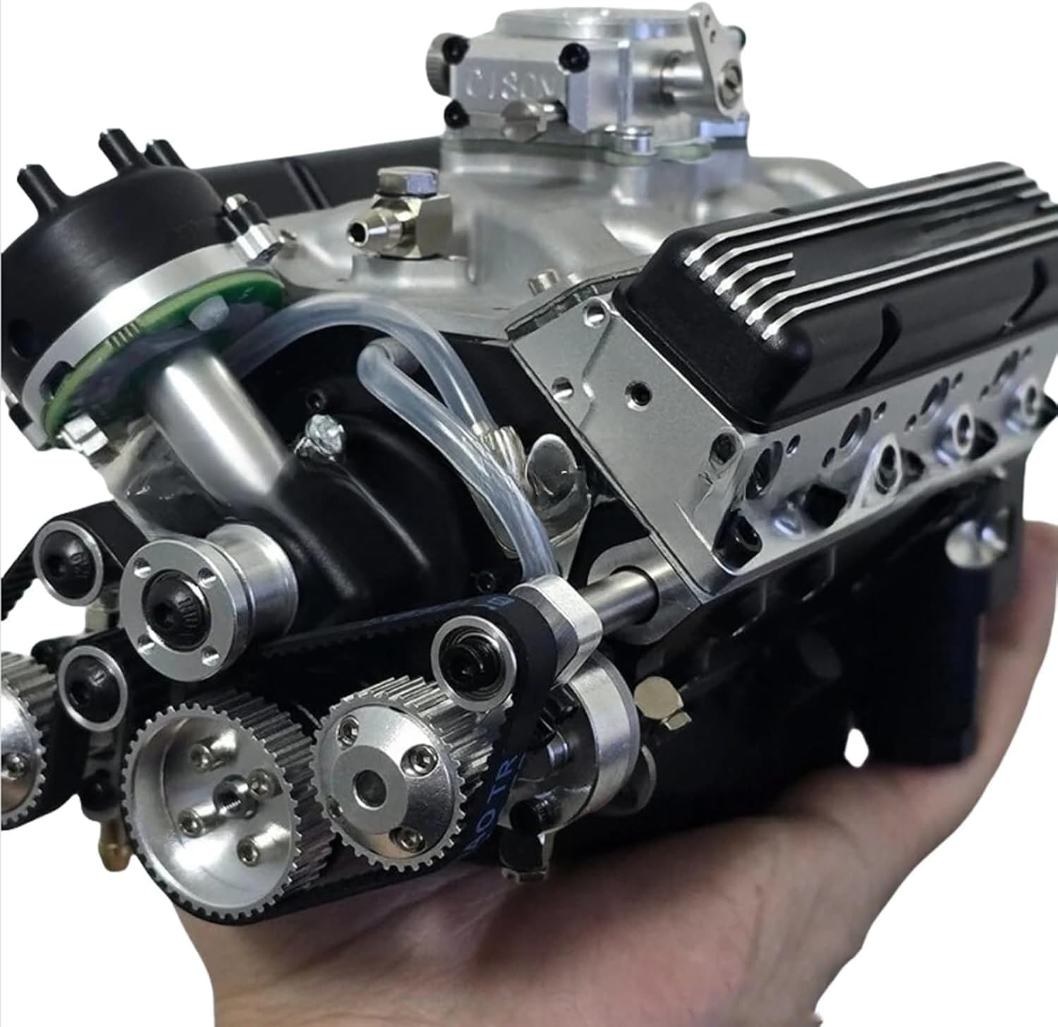 Gasoline Ohv V8 Small-Block Engine Model Kits, Cison Gasoline Ohv V8 Small-Block Engine Model Kits 4-Stroke 44CC, Car Engine Model Kit, Build Your Own Stem V8 Model Engine for Adults (Black)