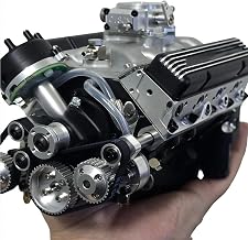 Gasoline Ohv V8 Small-Block Engine Model Kits, Cison Gasoline Ohv V8 Small-Block Engine Model Kits 4-Stroke 44CC, Car Engine Model Kit, Build Your Own Stem V8 Model Engine for Adults (Black)