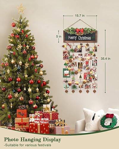 Miniatura 5 de Bikoney Paquete de 2 marcos de fotos para collage de pared, exhibición de fotos, tablero de fotos, marcos rústicos de madera para decoración de