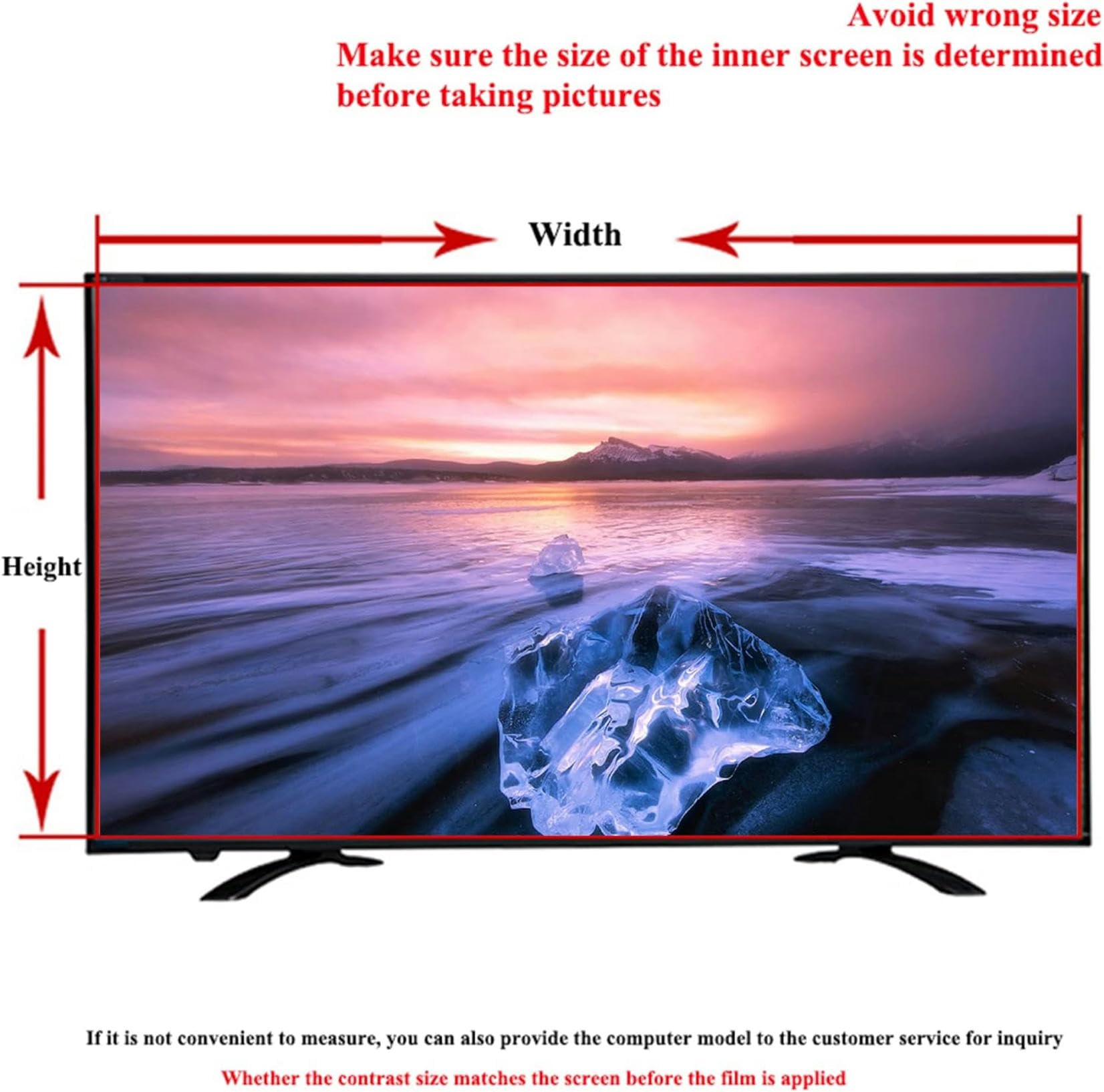 Antyrefleksyjna osłona ekranu telewizora, 82–75 cm, ochrona przed niebieskim światłem, bez pęcherzyków powietrza, folia odporna na zarysowania do LCD, LED, 4K OLED, QLED HDTV, 1056 x 596 mm
