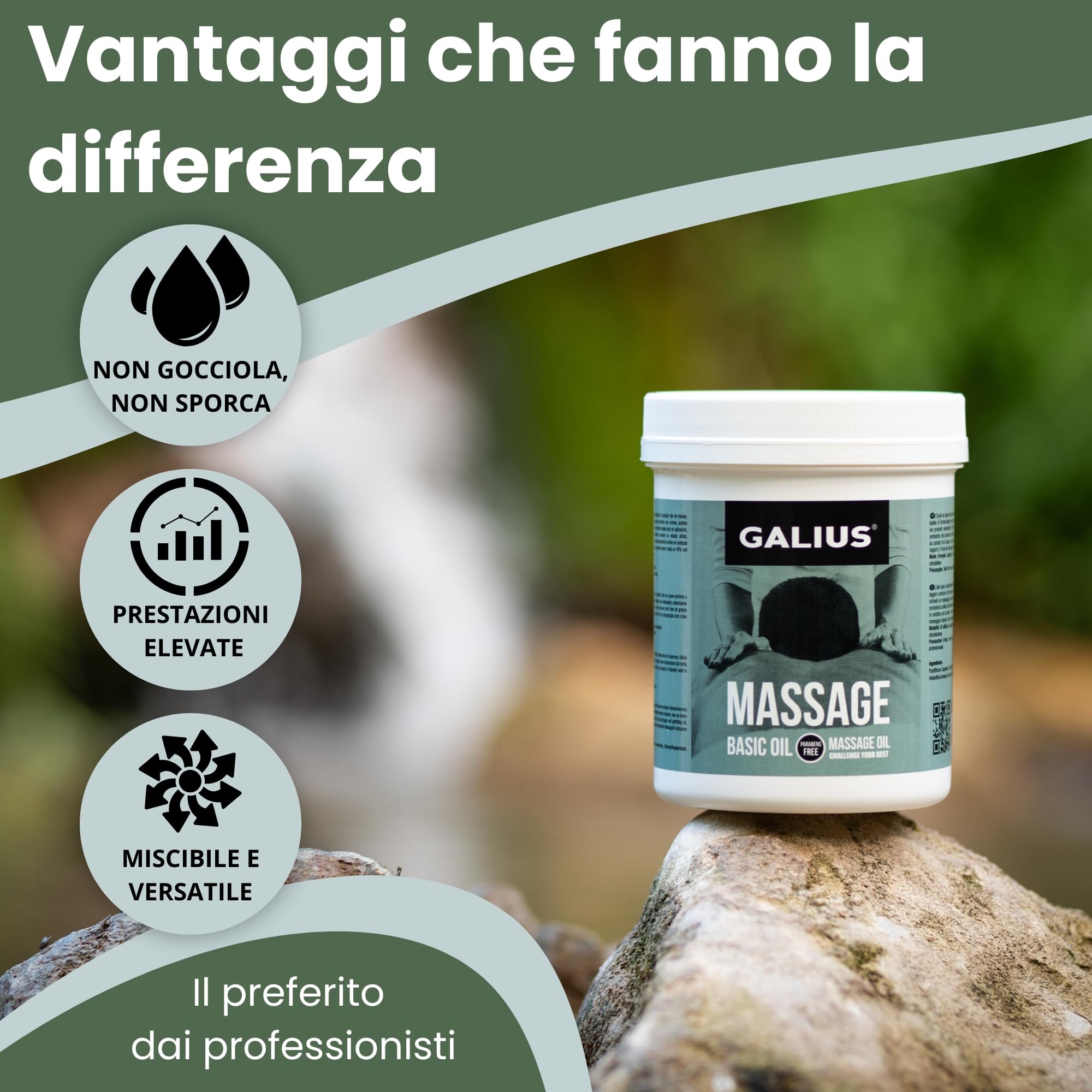 Galius - Olio Sólido di Rosmarino per Massaggi - Oli Essenziali per Professionisti e Sportivi - Olio di Rosmarino - Combatte l'Infiammazione Allevia il Dolore Muscolare Stimola la Circolazione 1000ml
