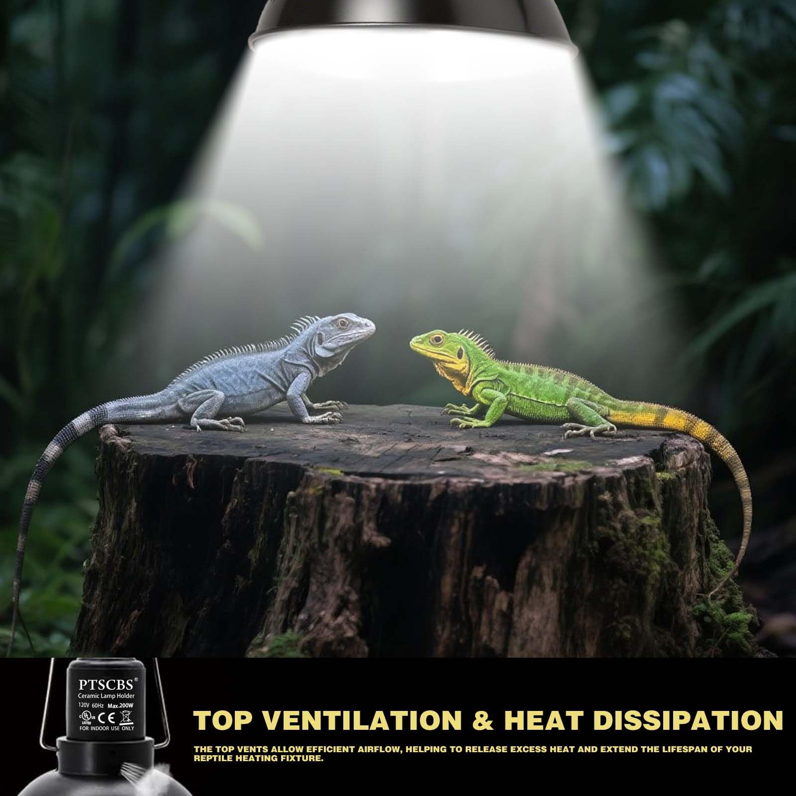 8.5-inch Standard lamp Dome for Reptile Heating Lamps, Object Heat Ceramic Heat emitters, up to 200W for Bearded Dragons Turtles Snakes and Lizards Lamps E26 - image 3