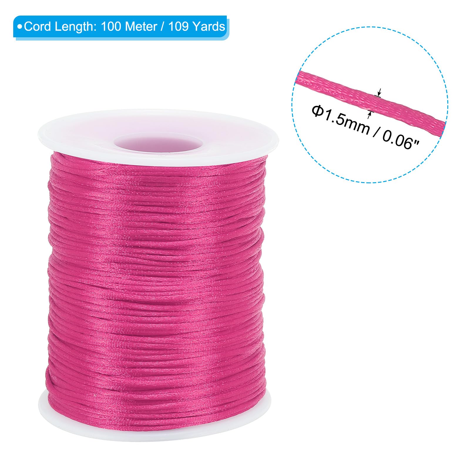 PATIKIL 1.5mm x 109 Yard Nylon Satin Cord - Image 2