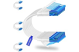 Cat 6a Ethernet Cable 24-Pack - High-Speed Network Cable For Fast Internet & Data Centers