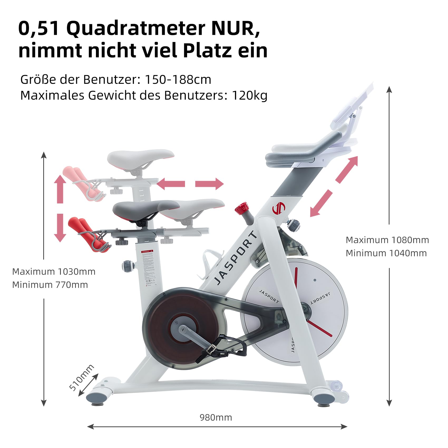 S3 Heimtrainer Ergometer für Zuhause – Leises Fitnessbike mit Magnetbremse & Riemenantrieb, ideal für tägliches Cardiotraining im Home Gym, App-kompatibel mit Zwift & Kinomap