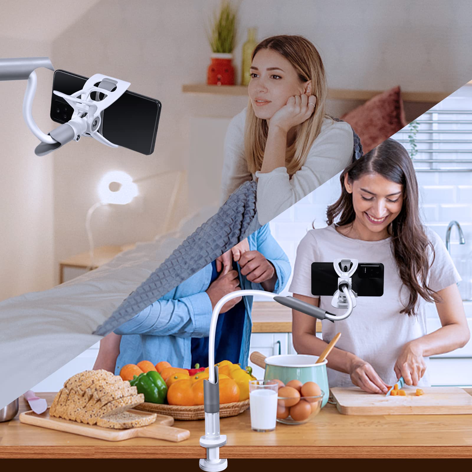 BURNNOVE Soporte para Vigilabebes Universal, Soporte para Cámara Monitor de Bebé Ajustable sin Perforación, Giratorio de 360 °, Compatible con la Mayoría de de Monitores de Bebé, Teléfonos Móviles