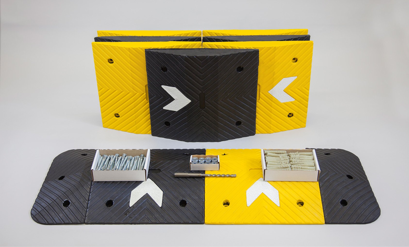 The Ramp People 5mph Speed Bump Kits 1m - 8.5m - 75mm High - Includes Fixings - The Ramp People (5000mm)