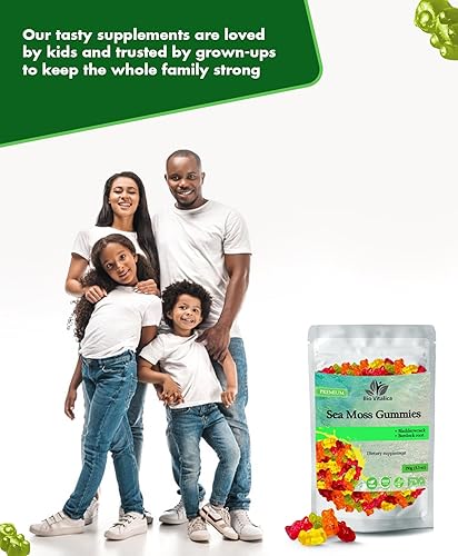 Vista 8 de Gomitas de musgo marino - Musgo marino irlandés orgánico crudo, vejiga, raíz de bardana. Contiene gel de musgo marino y polvo. Superalimentos