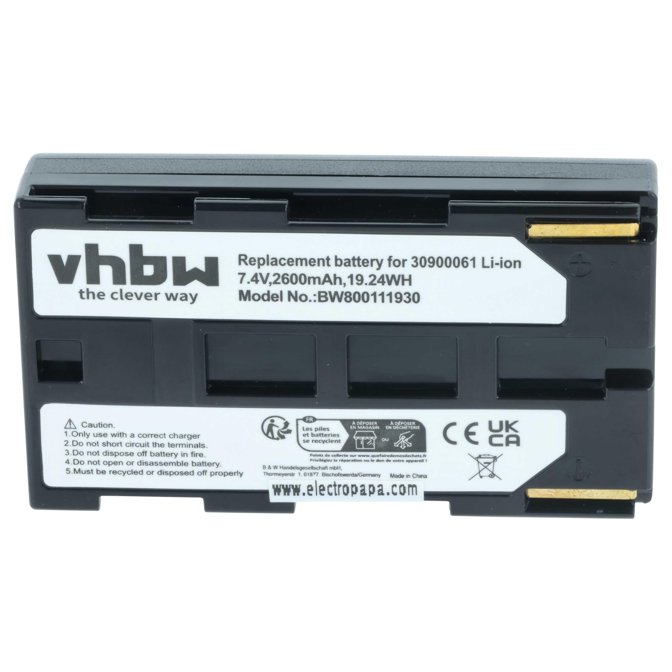 vhbw 2x batteria compatibile con Canon Optura UC-X2Hi, UC-X40Hi, UC-X30Hi, UC-X45Hi, UC-X55Hi, UC-X50Hi fotocamera (2600mAh, 7,2V, Li-Ion)