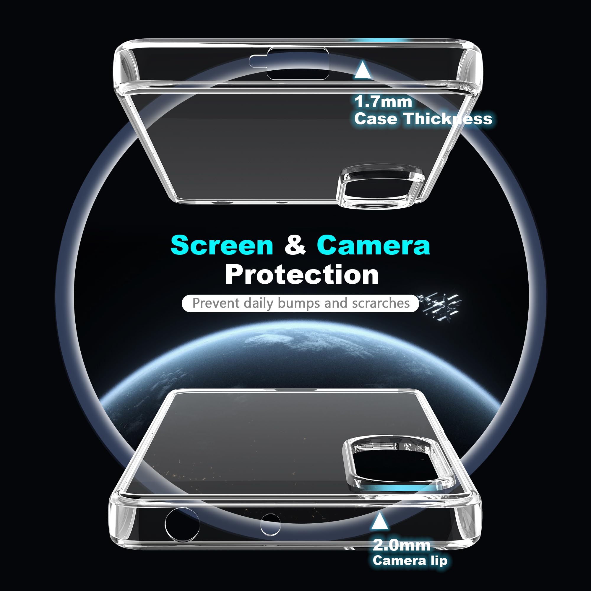 Cover per Sony Xperia 1 VII Custodia per Assorbimento degli Urti Sottile Morbida in Silicone TPU Protettiva [Protezione da Caduta] + [1 Pezzi] Vetro Temperato -Trasparente