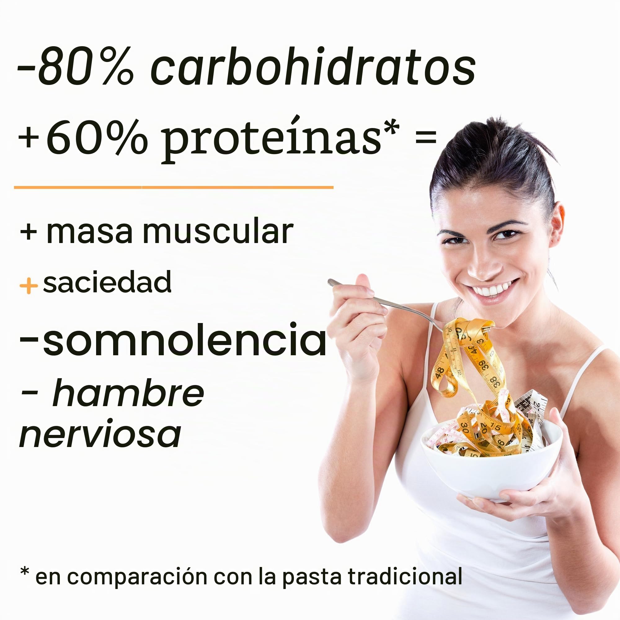 PASTA KETO Line@diet | porciones individuales de 50 g de pasta cetogénico | bajo en carbohidratos y 0,2 g de azúcar, rico en fibra y proteínas (14 Fusilli)