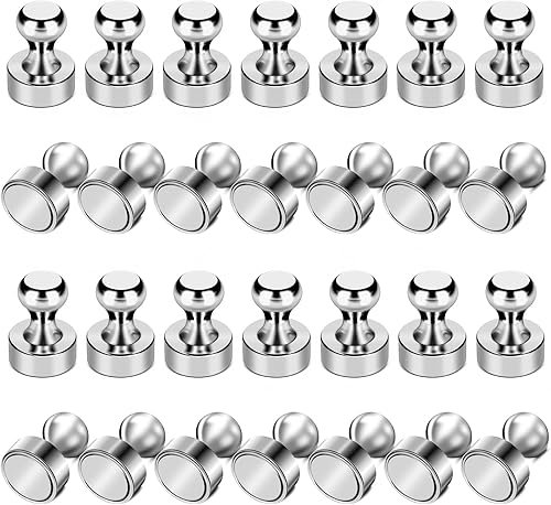 Miniatura 56 de Imanes para refrigerador, 20 unidades, imanes tipo chincheta de metal, dorados, ideales para pizarras blancas, oficinas, aulas o mapas