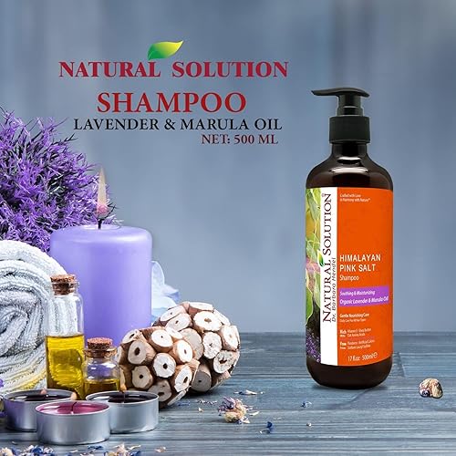 Miniatura 9 de Natural Solution Champú, aceite orgánico de lavanda y marula con sal rosa del Himalaya, calmante e hidratante, cuidado diario para todo tipo de