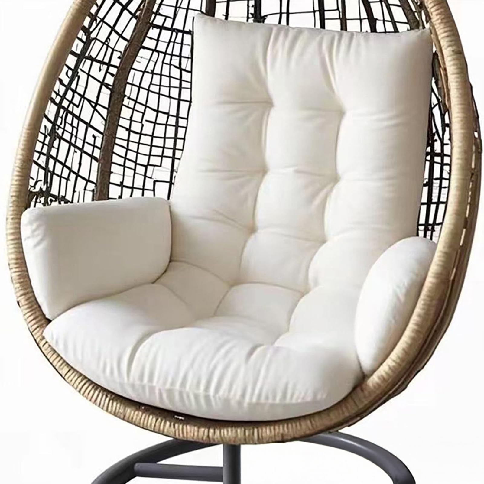 Outdoor Egg Chair Cushion, For Outdoor Swing Seat Pad Cushion Replacement, White, 120 cm