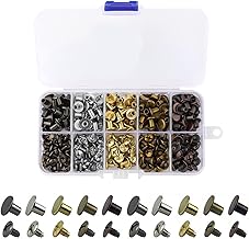 150 Set Rivetti a Vite Chicago, 8 mm Vite a Testa Piatta, Rivetti per Cuoio, Chicago Binding Viti, Vite Di Rilegatura Rivetti per la Decorazione in Pelle Fai da Te, Cinture, Libri, Album di Foto