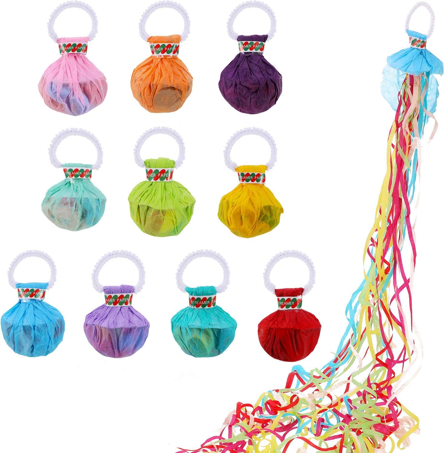 10 Pieces Throw Streamers Party Streamers Confetti Colorful Throw Streamers for Birthday Wedding Graduation Party Favors Supplies