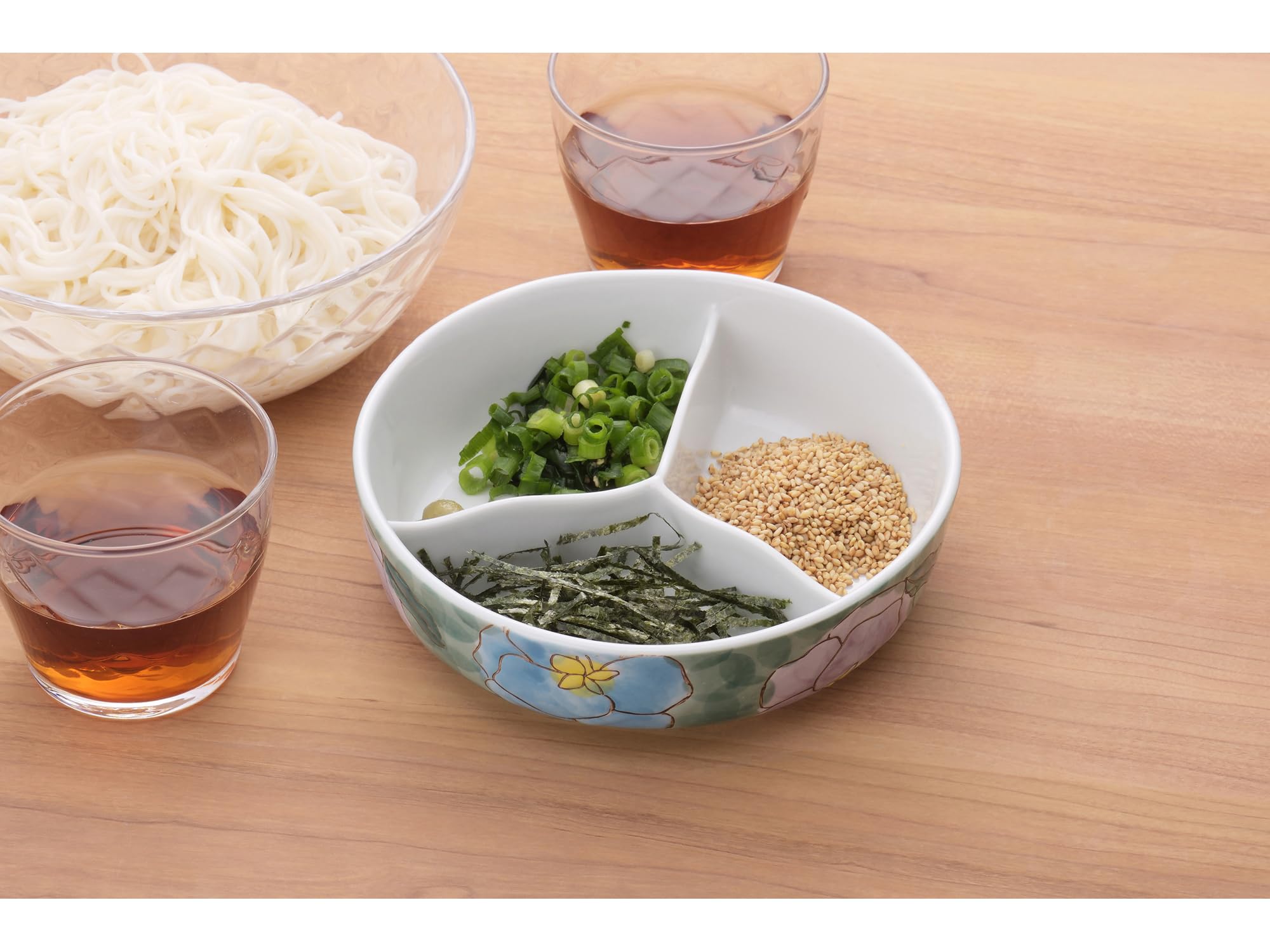 Amazon.co.jp: 西日本陶器 有田焼 彩花ノンラップ三品盛鉢（1個