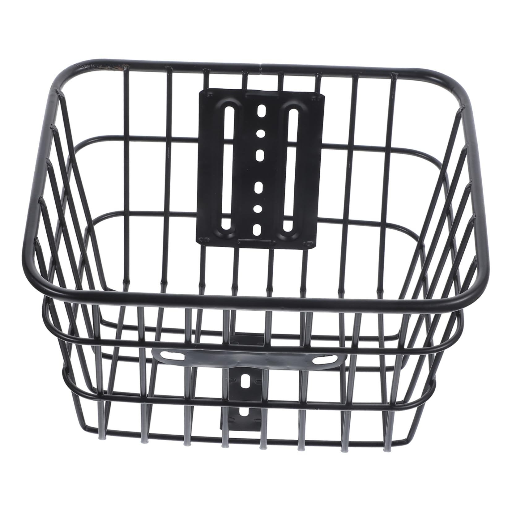 Mikinona Durable Iron Storage Basket for Bicycles Folding Hanging Container with Front Handlebar Attachment for Cycling and Bike Riding Large Capacity for Grocery and Daily Use