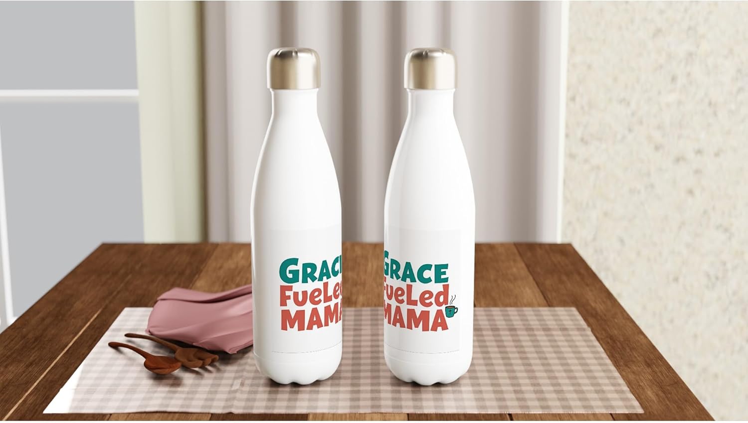 White 17oz Stainless Steel Water Bottle