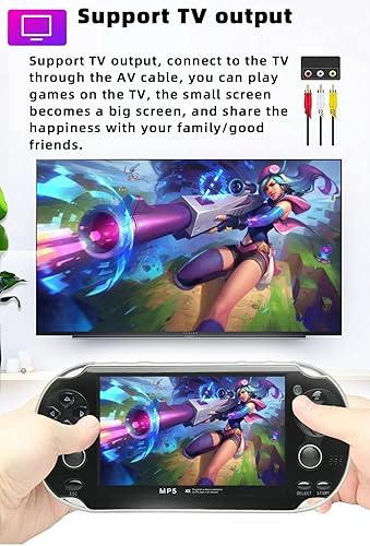 Miniatura 7 de CZT Consola de juegos portátil de 4.3 pulgadas, doble joystick de 8 GB incorporado 2200 juegos retro, consola de videojuegos arcade, emulador