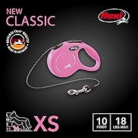 Vista 2 de FLEXI Correa retráctil clásica de cordón para perros extra pequeños de hasta 18 libras – 10 pies, rosa Correa para caminar de mascotas sin enredos