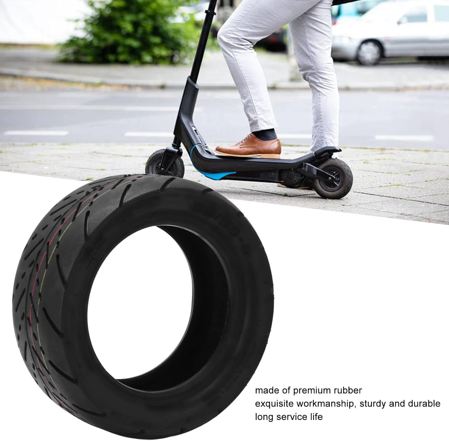 Alomejor Electric Scooter Tire,tubeless shock absorbing rubber vacuum,Tire for urban commuting city riding outdoor adventures