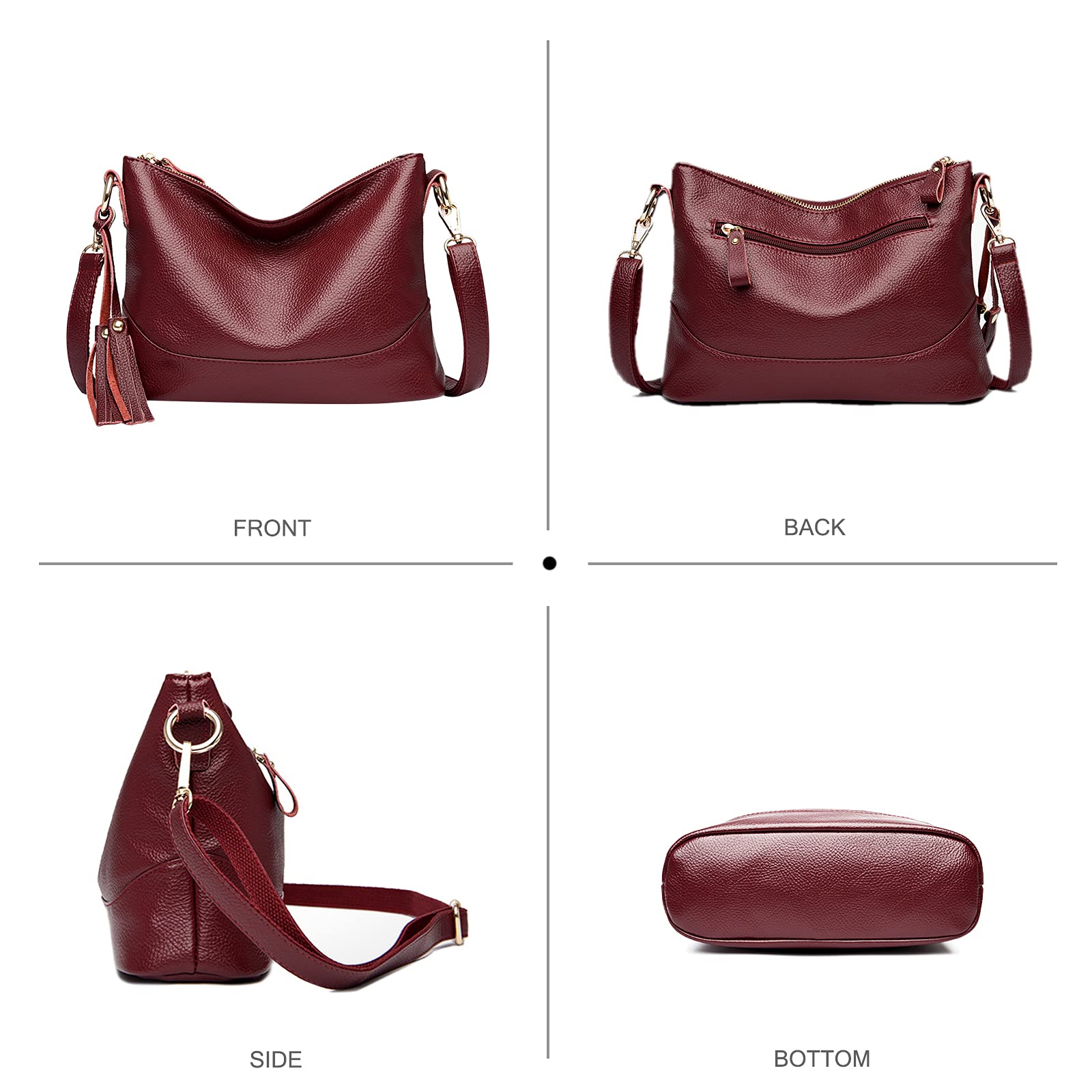 ADITAM Fashion Torba pod pachami Torebka damska z 2 paskami Torba na ramię Klasyczna torba Crossbody Top Handle Satchel Ladies Soft Leather Bag Blue Double the comfort