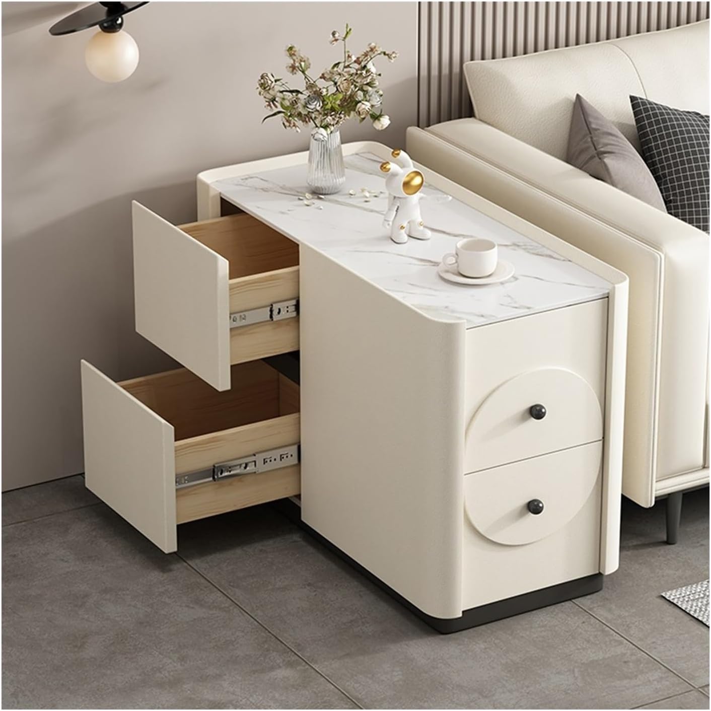 Sideboard Buffet Cabinet Sofa Sideboard Rock Slate Solid Wood Side Table Living Room Home Creative Corner Table Fashion Storage Cabinet Buffet Cabinet(80x35x55cm)