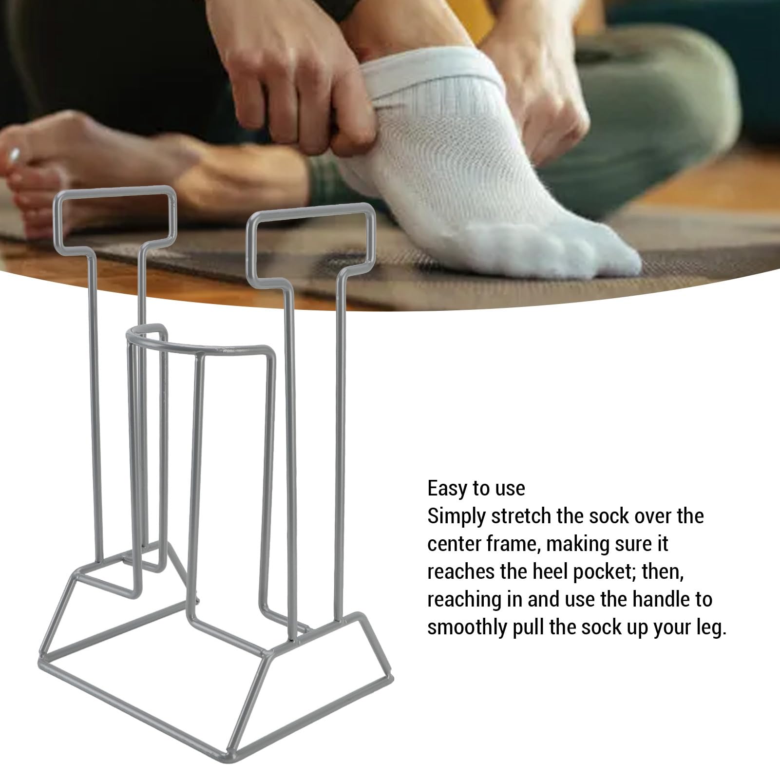 Fyearfly Aide à Mettre des Chaussettes de Compression, des Chaussettes de Stockage de Compression en Acier pour un Plus Grand Appareil, des Femmes Enceintes et des Femmes
