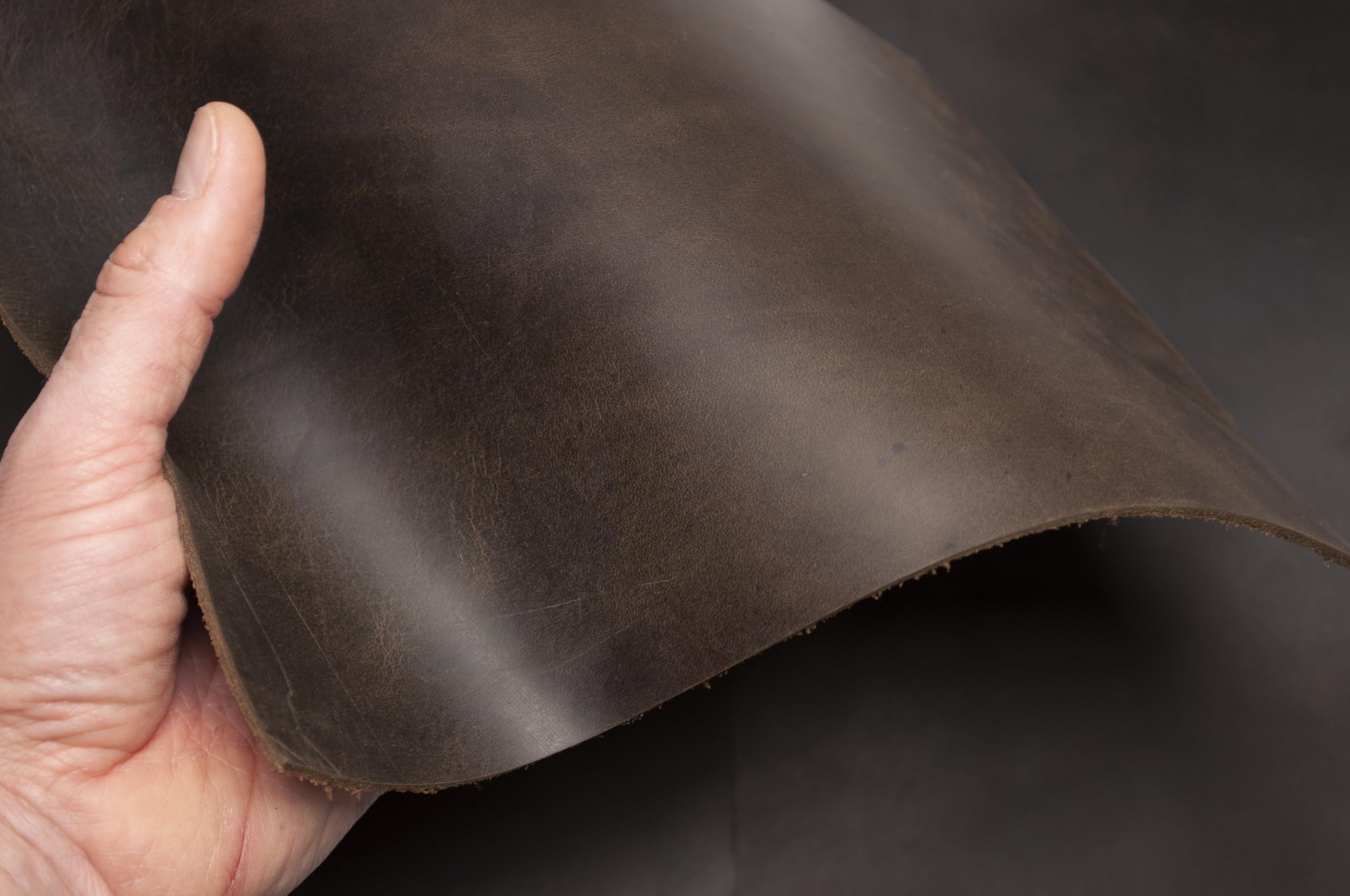 HAPPER STUDIO Cowhide Leather 2mm Thickness Pull-Up Crazy Horse Leather Genuine Leather Sheets for Crafts. (1, Taupe, A2 (420x594mm)) - Image 2