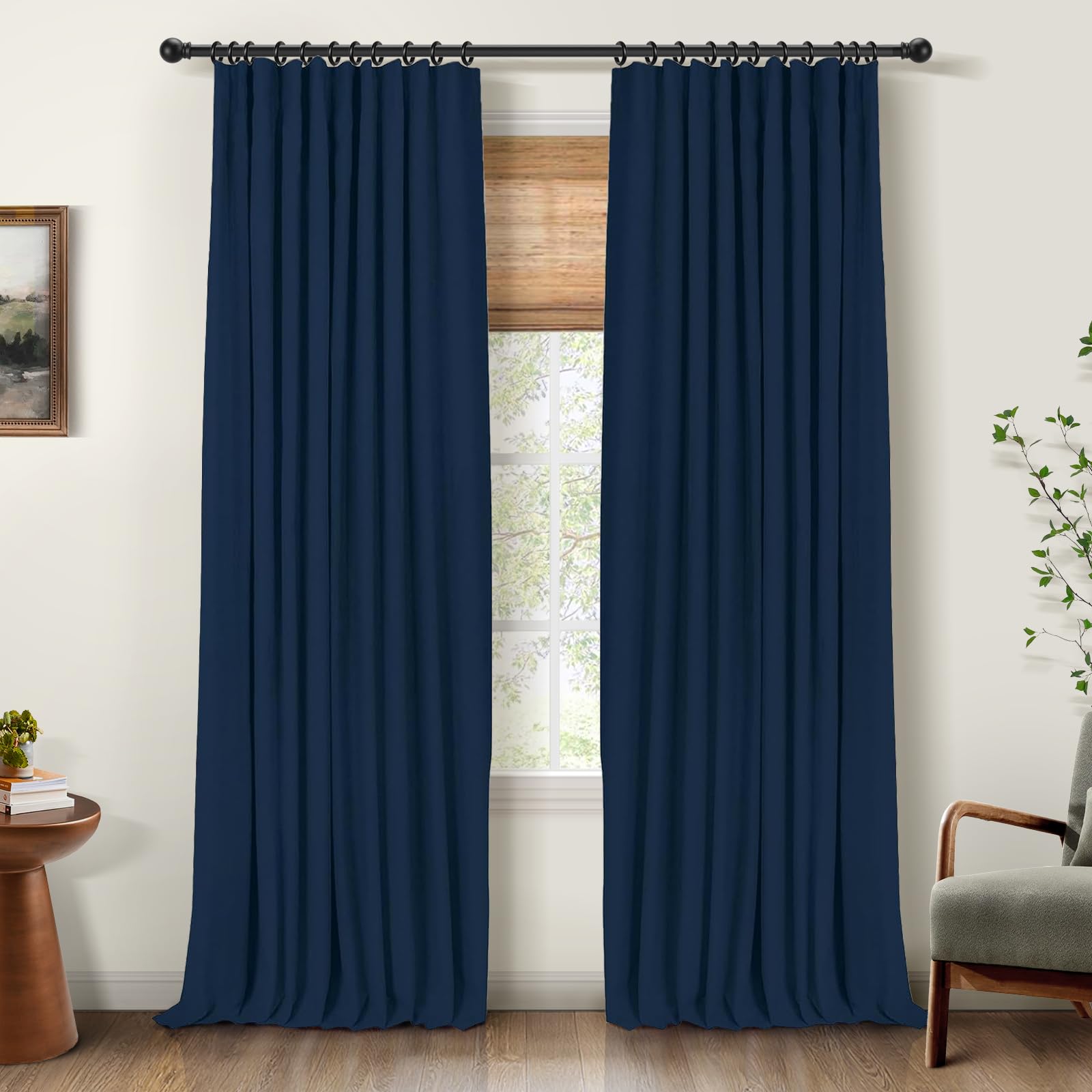 INOVADAY 100% Blackout Curtains for Bedroom Black Out Curtains 84 Inch Long