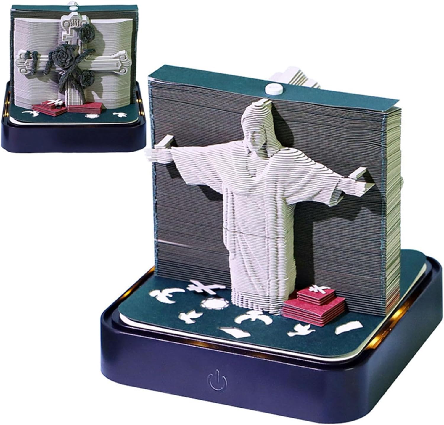 Time Piece Calendar, 2026 Desk Calendar, 3D Tear-away Calendar Paper Carving Art Memo Pad Notepad Gift For Christmas Housewarming Desktop Decoration(with Light,without Batteries)