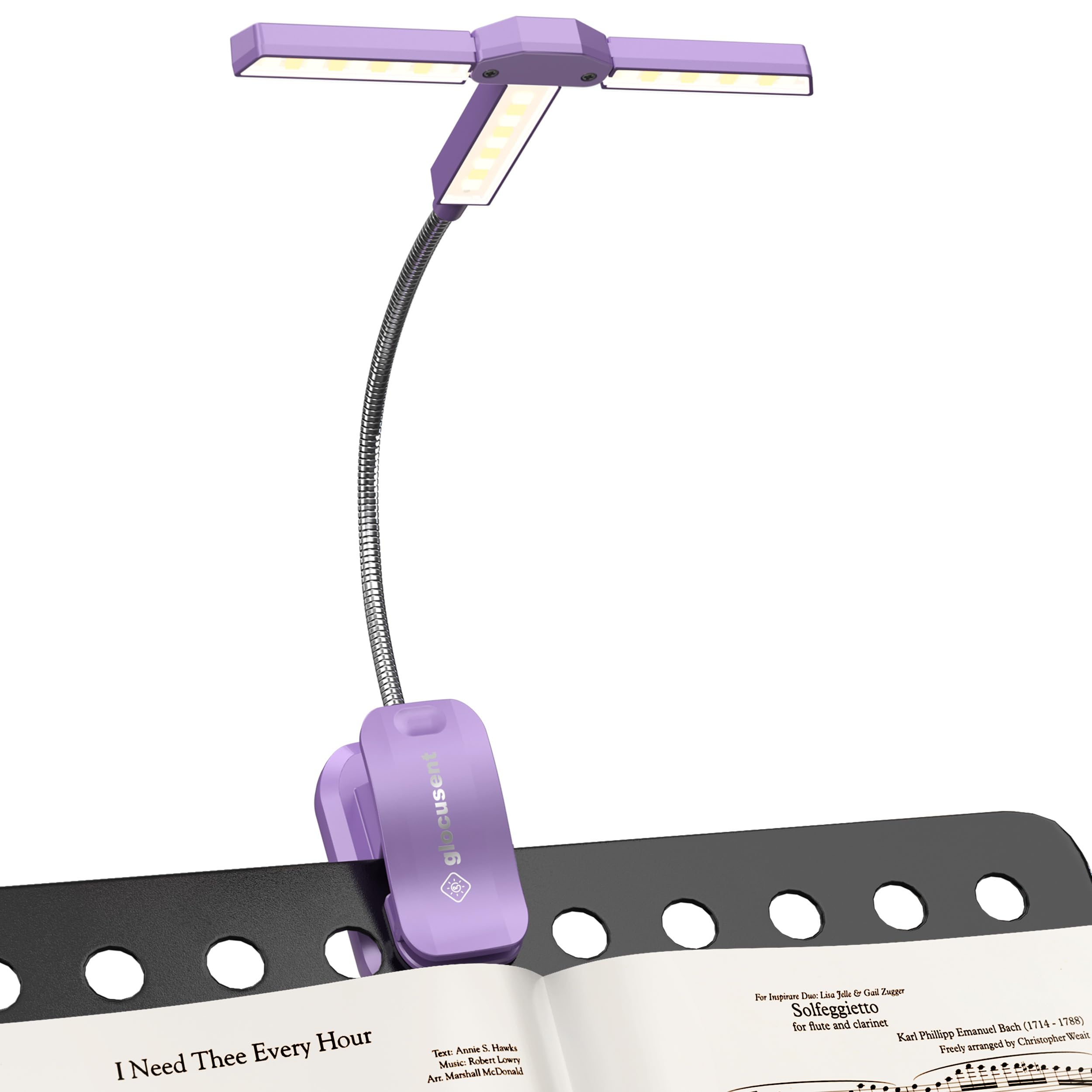 Glocusent Innovative Tri-Head Reading Light for Books in Bed, 3 Colors & 5 Brightness Levels, 1000mAh Rechargeable Book Light with 30-Min Timer, 10-100Hrs, Partner Friendly, Perfect for Book LoversClimatePartner certified