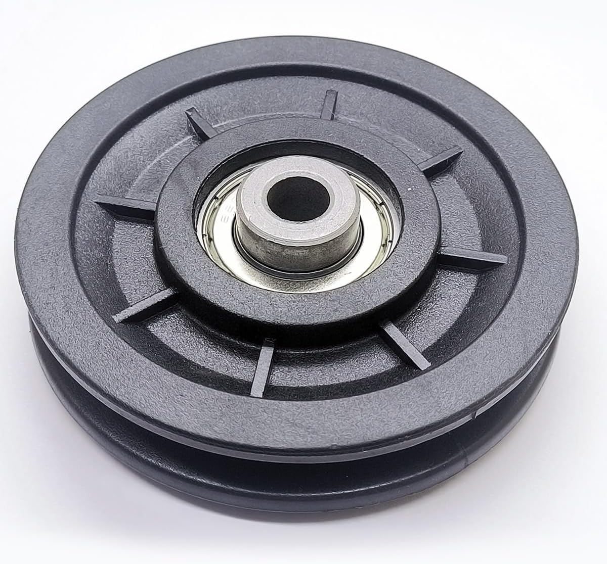 Pulley Wheel Bearing 90mm Nylon - Universal Pulleys for Gym Cable Machine Smith Machine Garage Barn Door Parts Weight Lifting System Replacement LAT Pulldown Attachment (6, Silver Center)