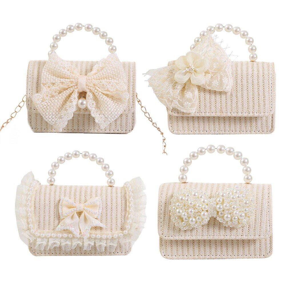 4 Pcs Niñas Pequeñas Bolsas Lindos Bolsos De De Perlas Pequeños Bolsos De Hombro De Cuerpo Cruzado para Niños