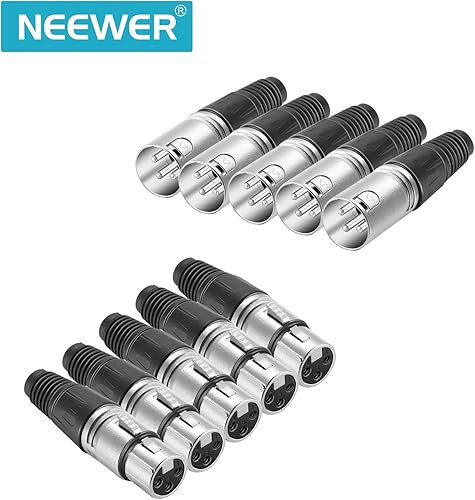 Neewer StA ck Pin XLR LA tmittel Typ Steckverbinder aus Zinklegierung fA r hohe LeitfA higkeit und Ultra-Niedrig GerA usch  Metall End 