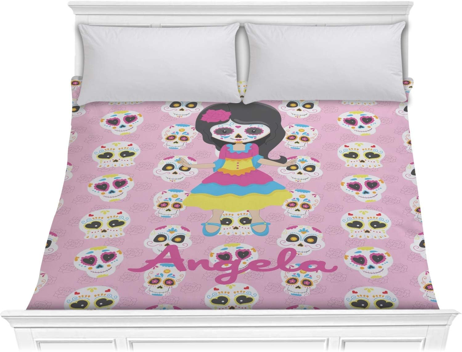 Personalized Kids Sugar Skulls Comforter - King