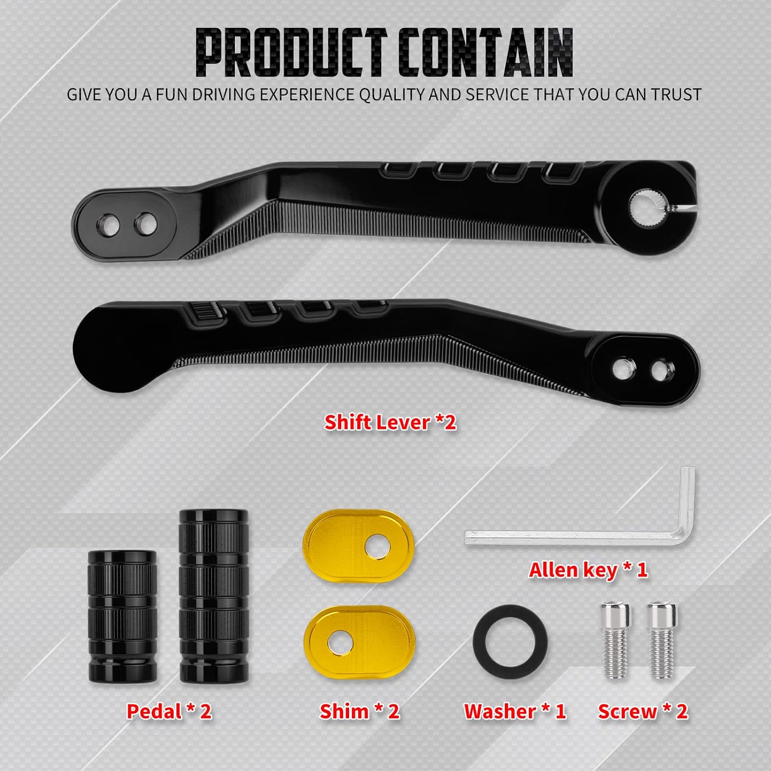 Heel Toe Shift Lever Fit for Harley Touring Softail Yellow | Metal heel-toe lever;textured peg supports grip;helps reduce toe lifting;fits Touring 88-up,Trike 08-up,Softail FL 86-17