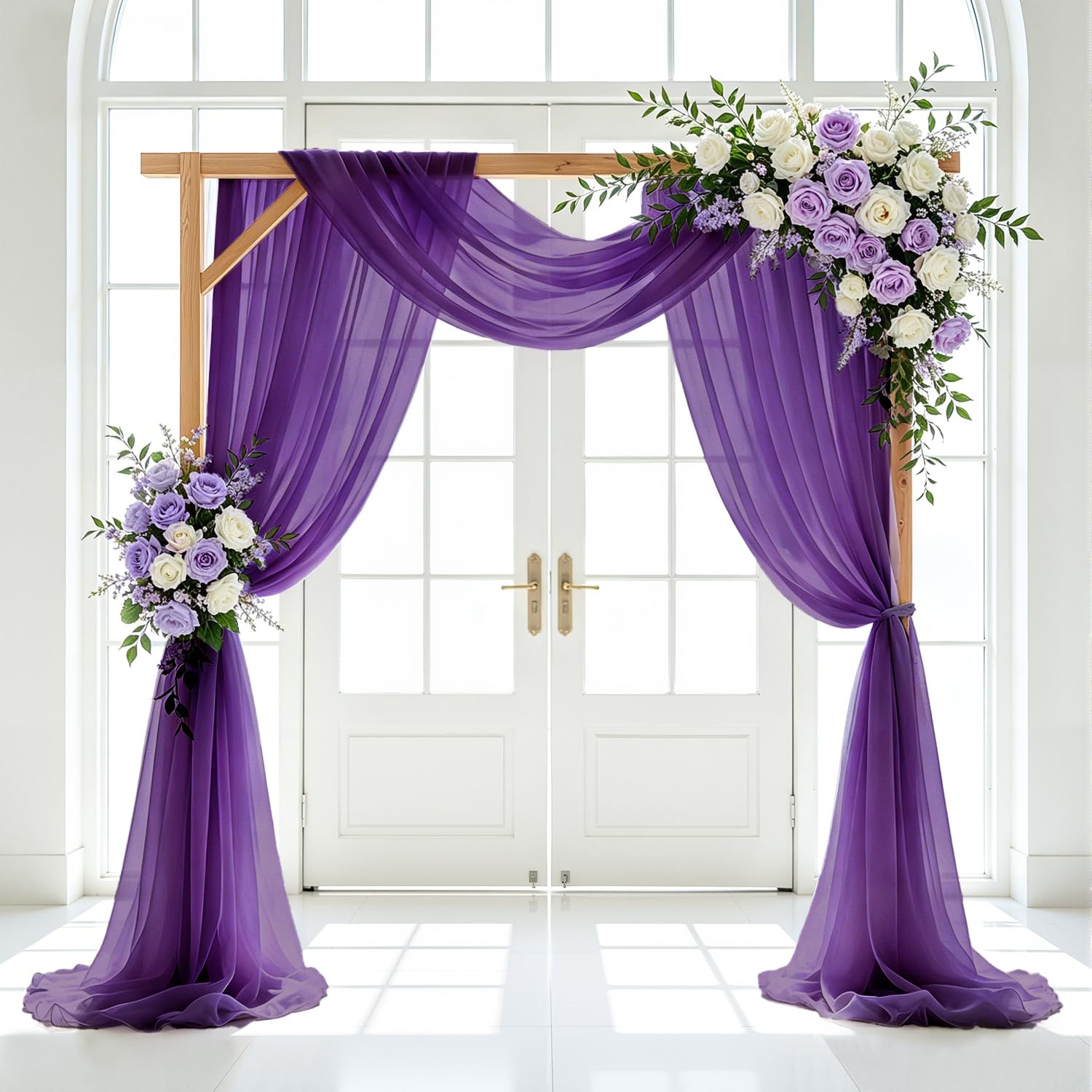 FUHSY Wedding Arch Draping Fabric Purple