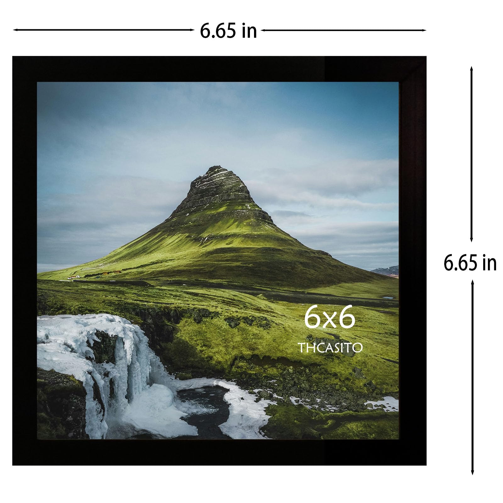 THCASITO Picture Frames 6x6 Black Square Photo Frames without Mat for Desk or Wall Decor, Set of 2