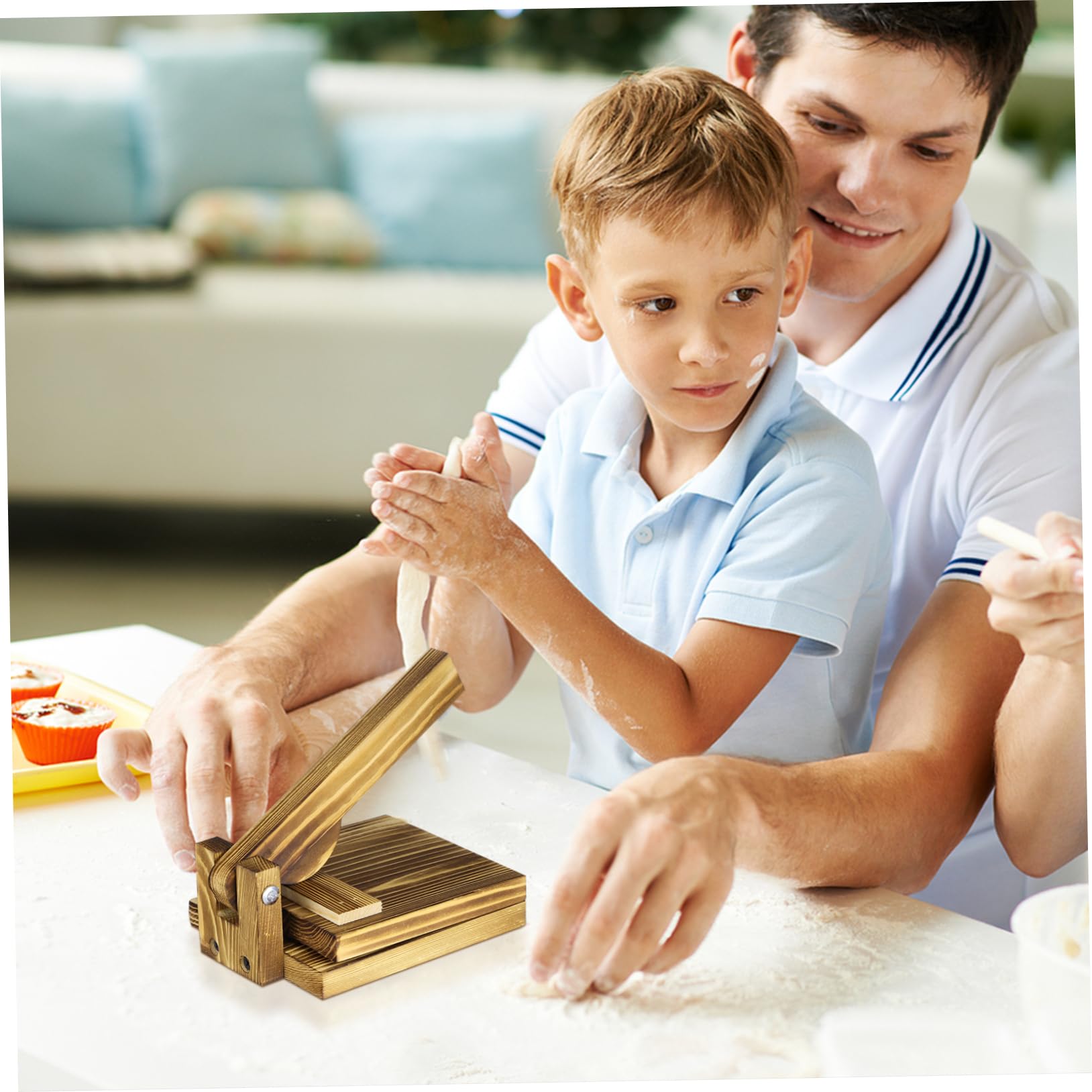 Ipetboom Stampo Accessorio Cucina Utile Creativo e Semplice per Ravioli per Pasta di Legno Facile da Premere da Tenere per Uso Domestico