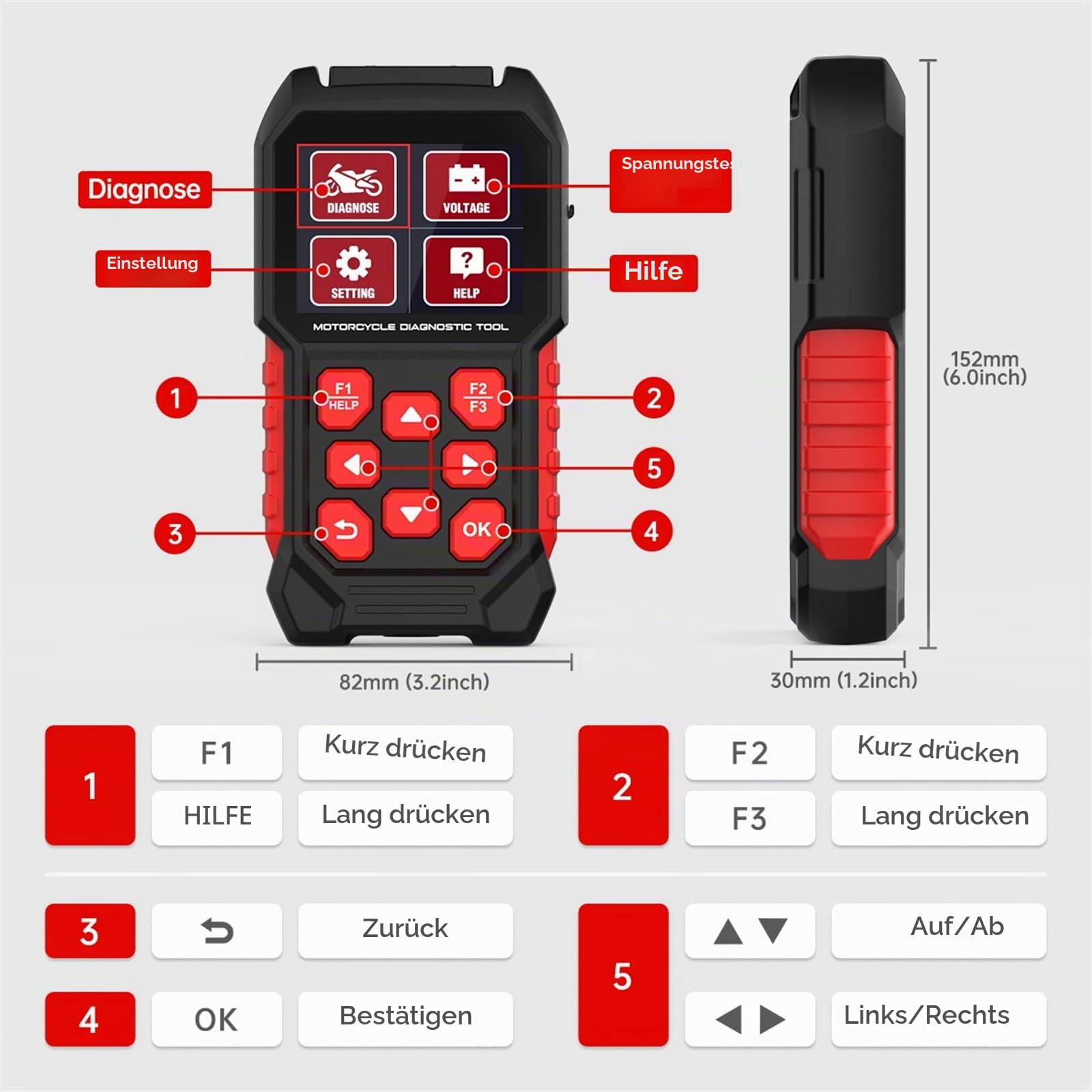 Motorrad-Diagnosetool, M4-Motorrad-Scan-Tool, Motorrad-Codeleser-Scanner für KAWASAKI-4/5/6P, YAMAHA-3/4P, Honda 4P, SUZUKI-I-4P, SUZUKI-III-6P, KAWASAKI-1/2/3P, Vespa/KTM/Generation IV-6P