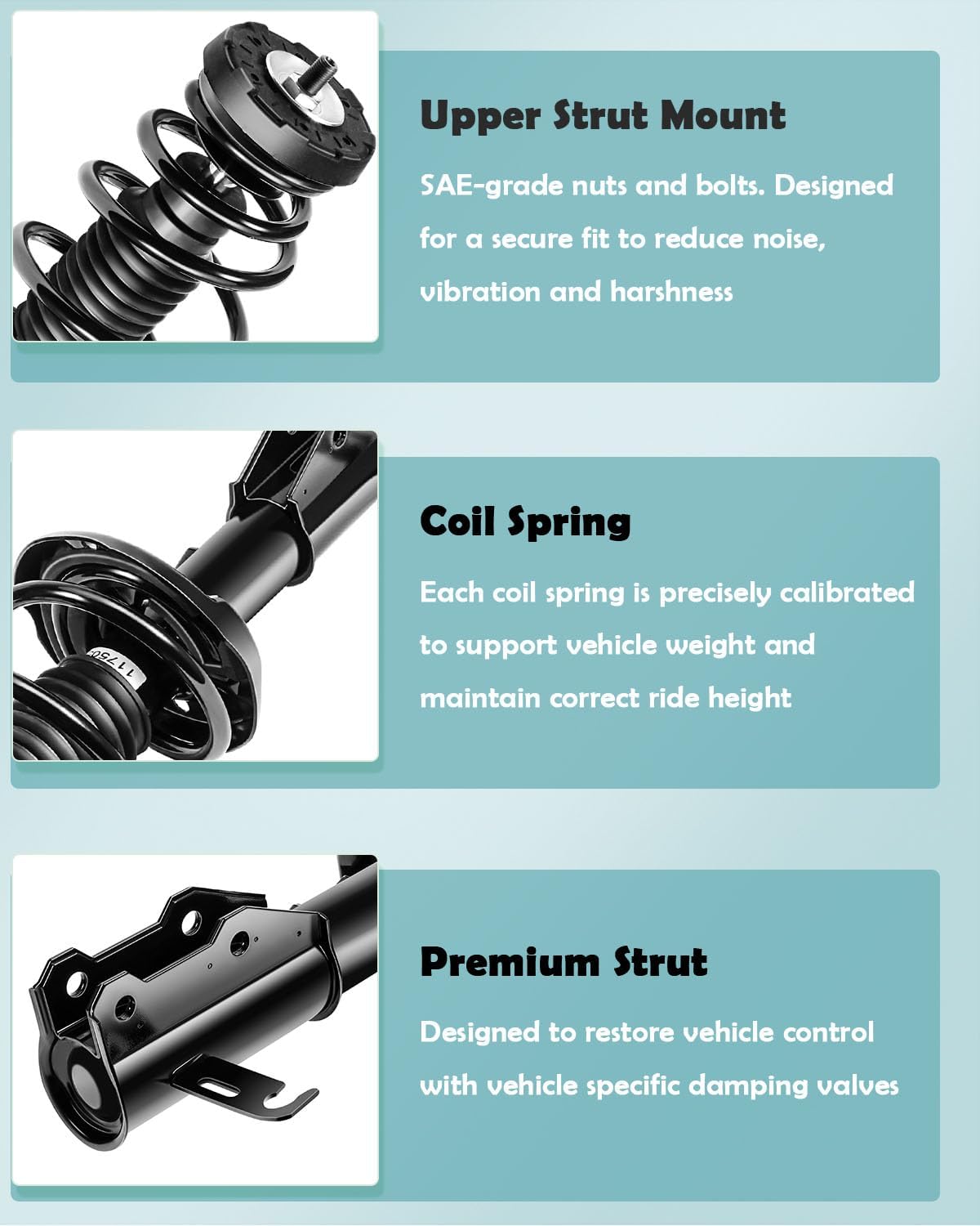 SCITOO - 2Pcs Front Complete Struts Spring Assembly + 2Pcs Rear Shock Absorbers Fits 2010 2011 2012 2013 14 15 for Buick LaCross Full Set Front Rear Complete Struts with 172528 349136 5647 - Set of 4