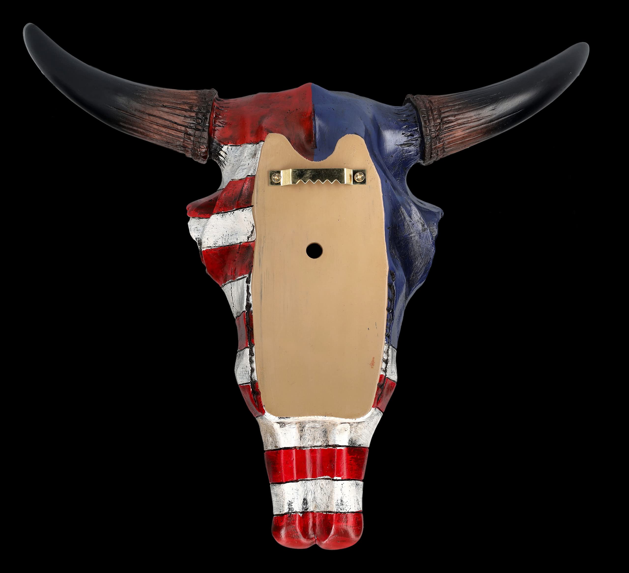 Décoration Murale Tête De Mort Indien Avec Cornes | 35 Cm, Polyrésine, Peint à La Main – Style Western USA - 5