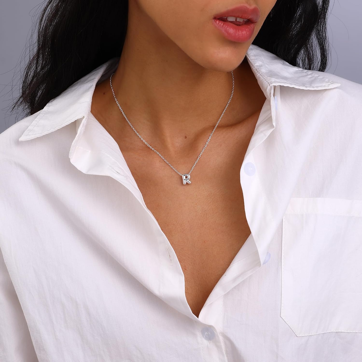 Initial Necklaces for Women Bubble Gold Silver Letter Necklace Dainty Personalized Charm Pendant Name Necklace Cute Non Tarnish Fashion Accessories Teen Gift Trendy Stuff Jewelry Gifts image 4