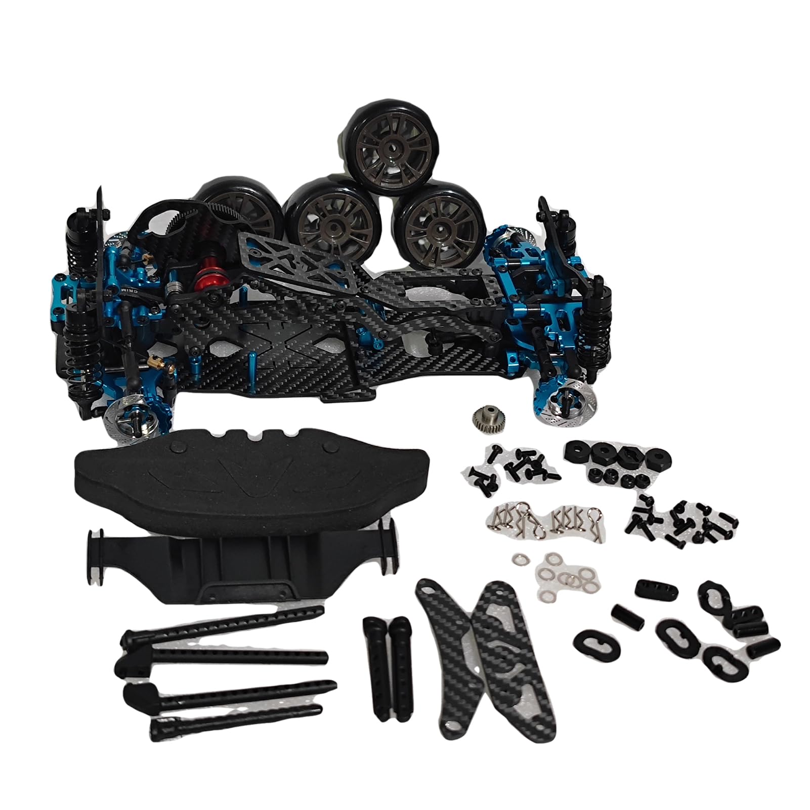 1 pz Forte Telaio Auto In Fibra di Carbonio Per D5 1/10 Veicoli On-Road Blu RC Accessori Auto Parti di Ricambio RC Aggiornamento parte