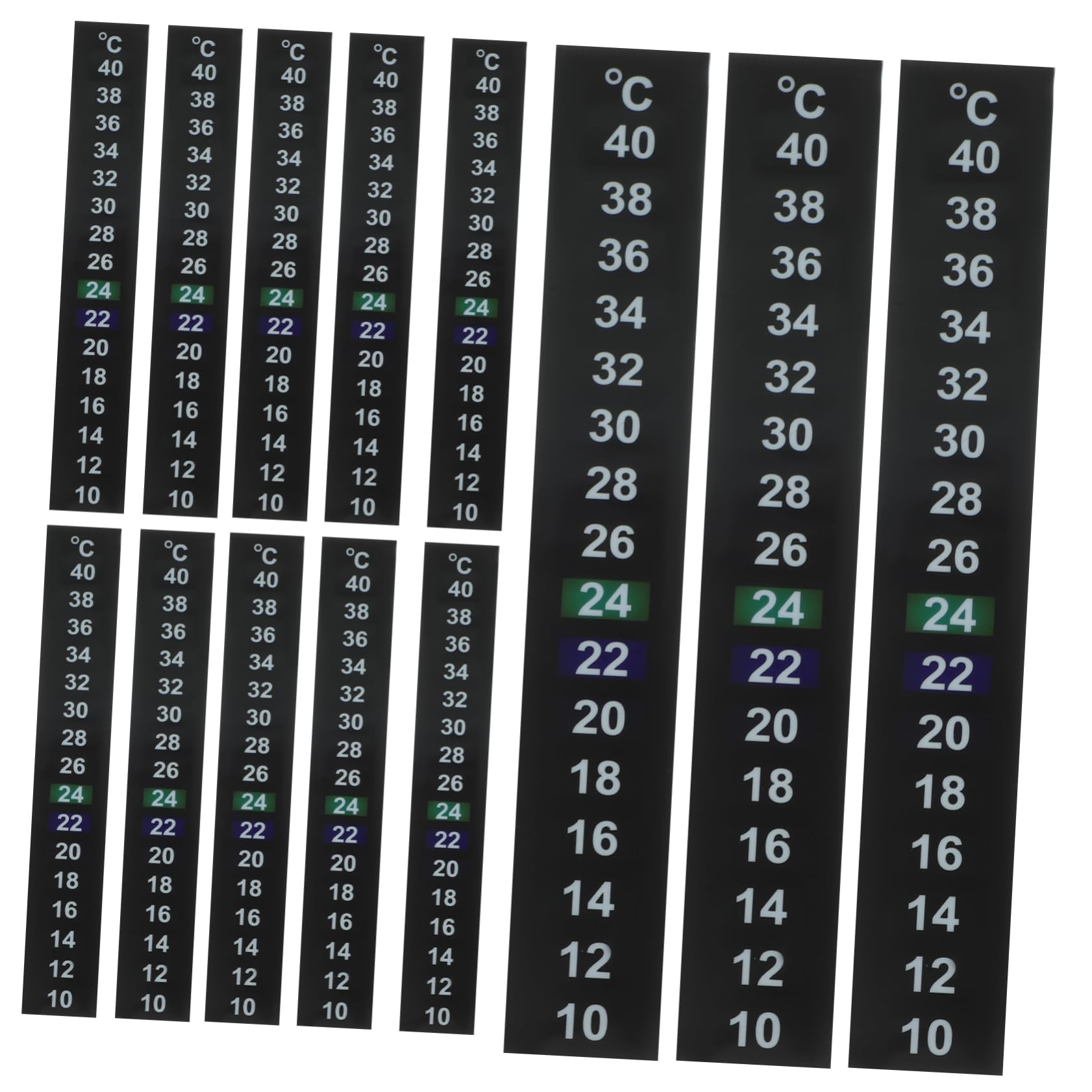 Ipetboom 150piezas Tira De Temperatura Interior Medición Precisa Cambio De Color Rango Para Acuarios y Reptiles Material Seguro Pet y Cristal Líquido